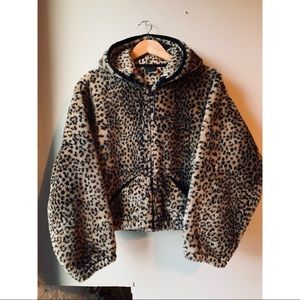 Vintage 90’s ANNA SUI Leopard Hooded Bomber Jacket